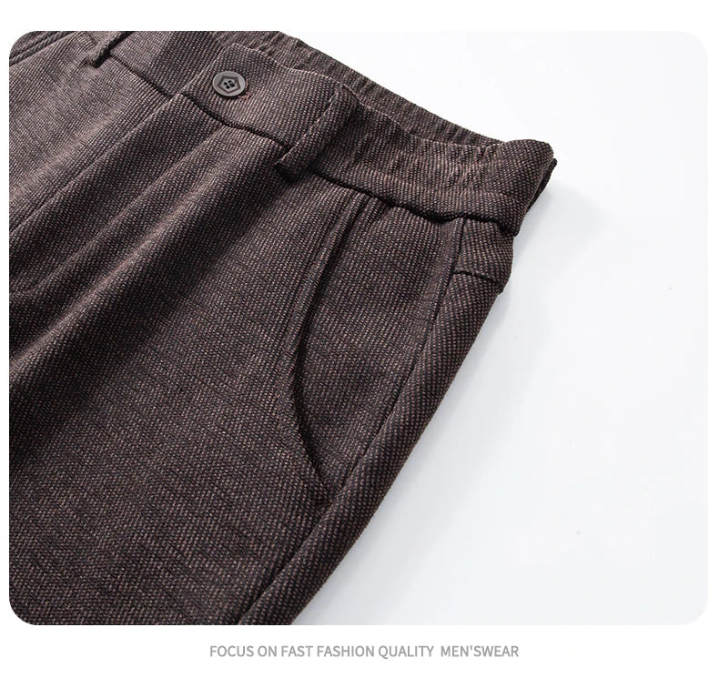 Men's Winter Velvet Casual Pants Thickened Warm Slim Fit Comfortable Solid Color Trousers Korean Fleece  Fashion Outdoor Jogging