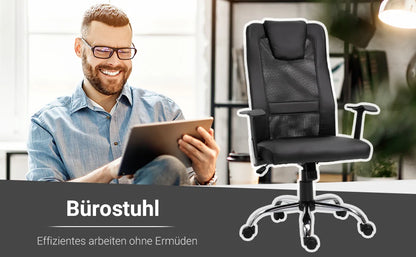 Vinsetto Bürostuhl Drehstuhl höhenverstellbar Chefsessel Schreibtischstuhl ergonomisch PU schwarz 66 x 73 x 108-118 cm