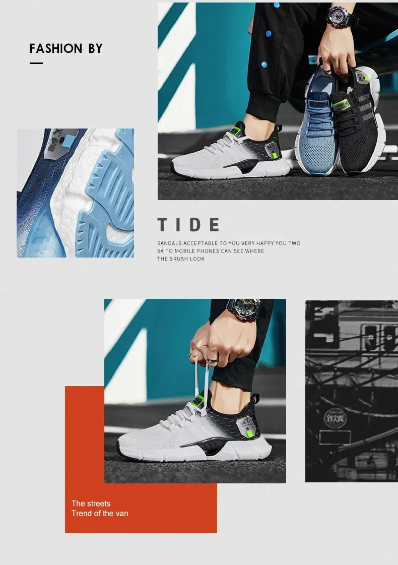 New Fashion Runnning Sport Shoes Men Sneakers Lightweight Breathable Mesh Comfortable Men's Casual Shoes Outdoor Jogging Zapatos.