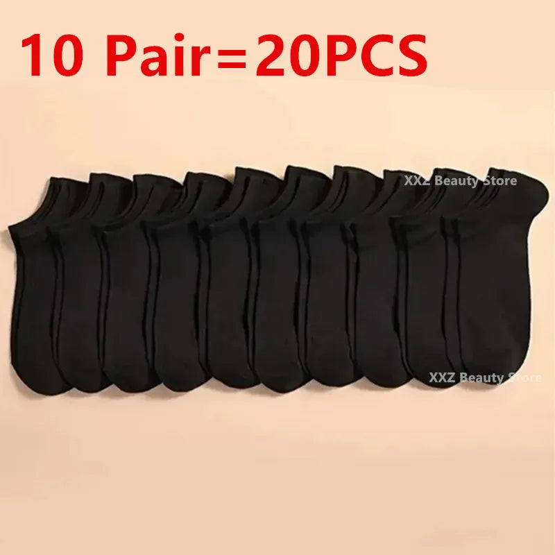 50/100 Pairs Solid Color Breathable ﻿Sock Women Men Boat Socks Invisible Low Cut Non-slip Summer No-show Ankle Socks Wholesale.
