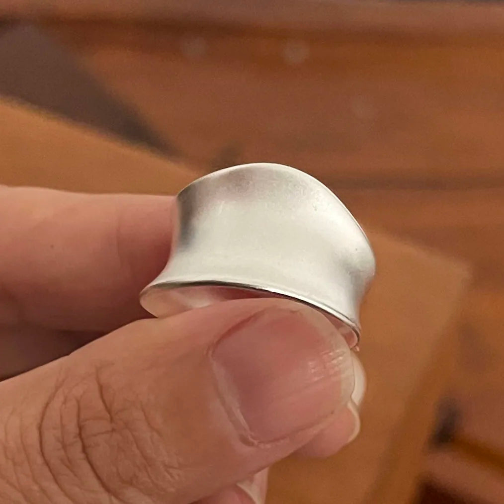 925 Sterling Silver Rings for Women Couple Minimalist Handmade Simple Wide Moon Ring Set Party Jewelry Gift Prevent Allergy.