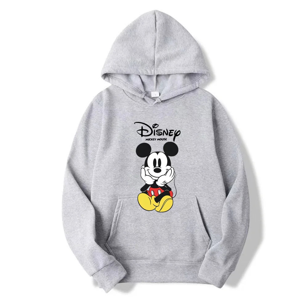 Disney Mickey Mouse Cartoon Cute Loose Hooded Hooded Hoodie Girl's Friend Couple Dress Casual Fashion Versatile Hoodie Top Coat.