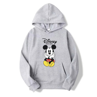 Disney Mickey Mouse Cartoon Cute Loose Hooded Hooded Hoodie Girl's Friend Couple Dress Casual Fashion Versatile Hoodie Top Coat.