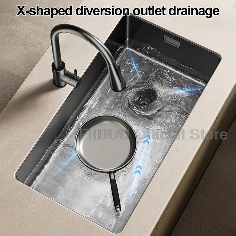 304 Stainless Steel Kitchen Sink Single Bowl Thickened Material Undermount Basin Vegatable Workstation With Drain Accessories