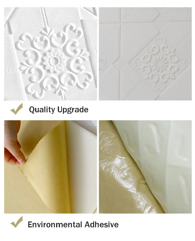 70cm*70cm 3D Room Decor Warm Decoration Self-adhesive Wall Stickers Foam Waterproof Anti-collision Wallpaper Ceiling Background