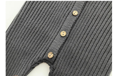 2025 herbst Pullover Neugeborene Mädchen Jungen Ein Stück Kleidung Stricken Strampler Solide Baby Jungen Overall Verdicken Strickwaren Outfits.
