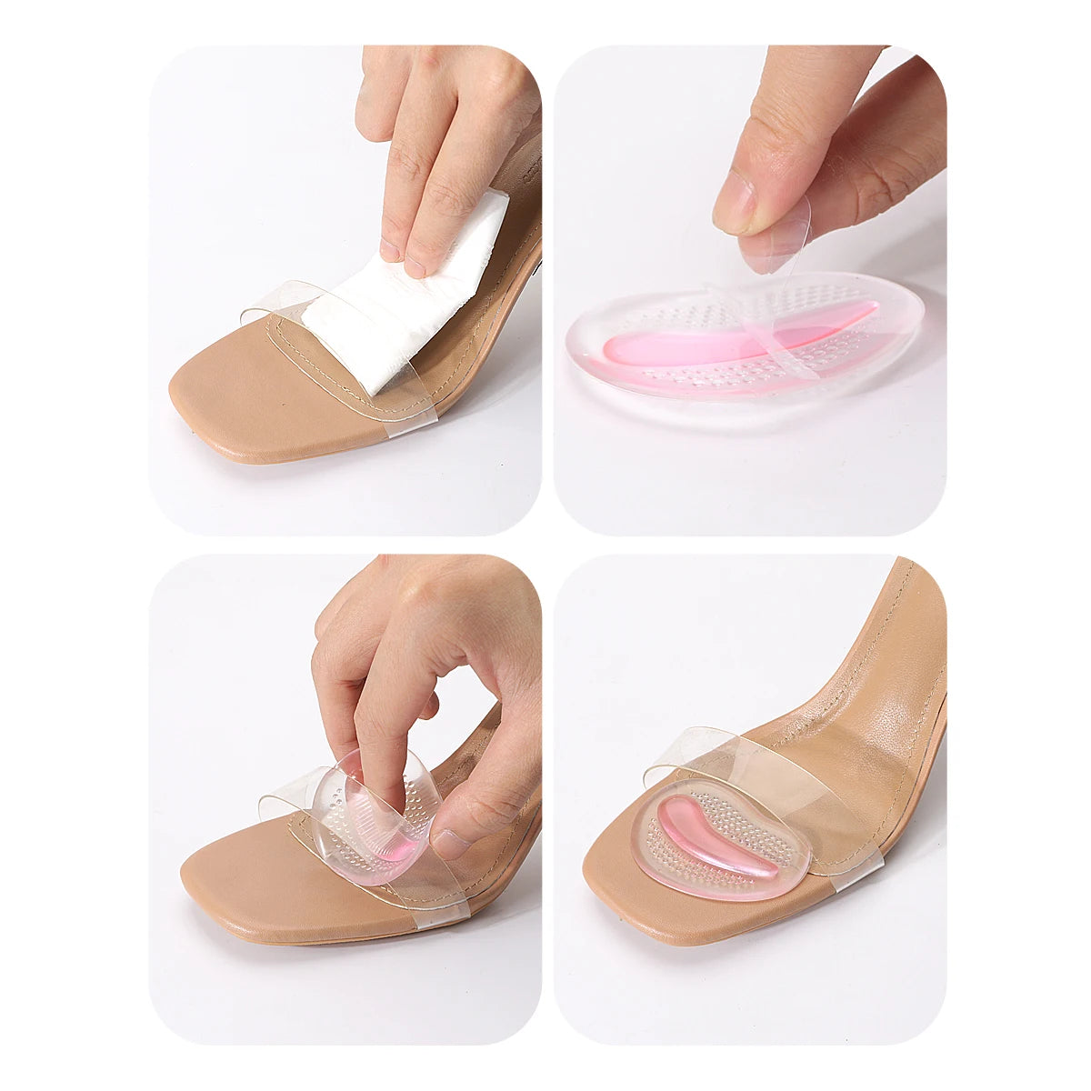 Silicone forefoot pad ladies sandal anti-skid pad anti-pain thickened half a yard pad high heels insole forefoot pad.