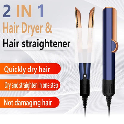 2 IN 1 Professional Hair Straightener & Hair Dryer Styling Tool Heat-Up Hair Flat Iron Negative Ion Iron Long-Lasting airstrait.