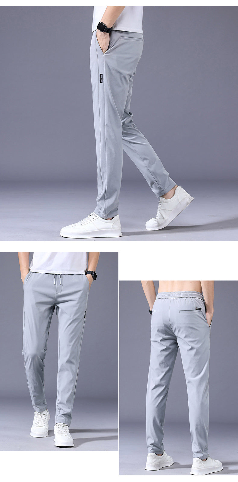New Spring Summer Men's Casual Pants Slim Pant Straight Thin Trousers Male Fashion Stretch Khaki Jogging 28-38.