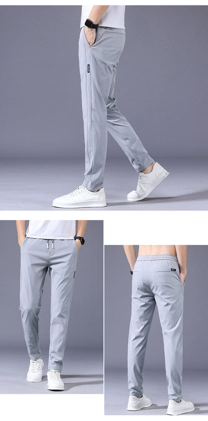 New Spring Summer Men's Casual Pants Slim Pant Straight Thin Trousers Male Fashion Stretch Khaki Jogging 28-38.