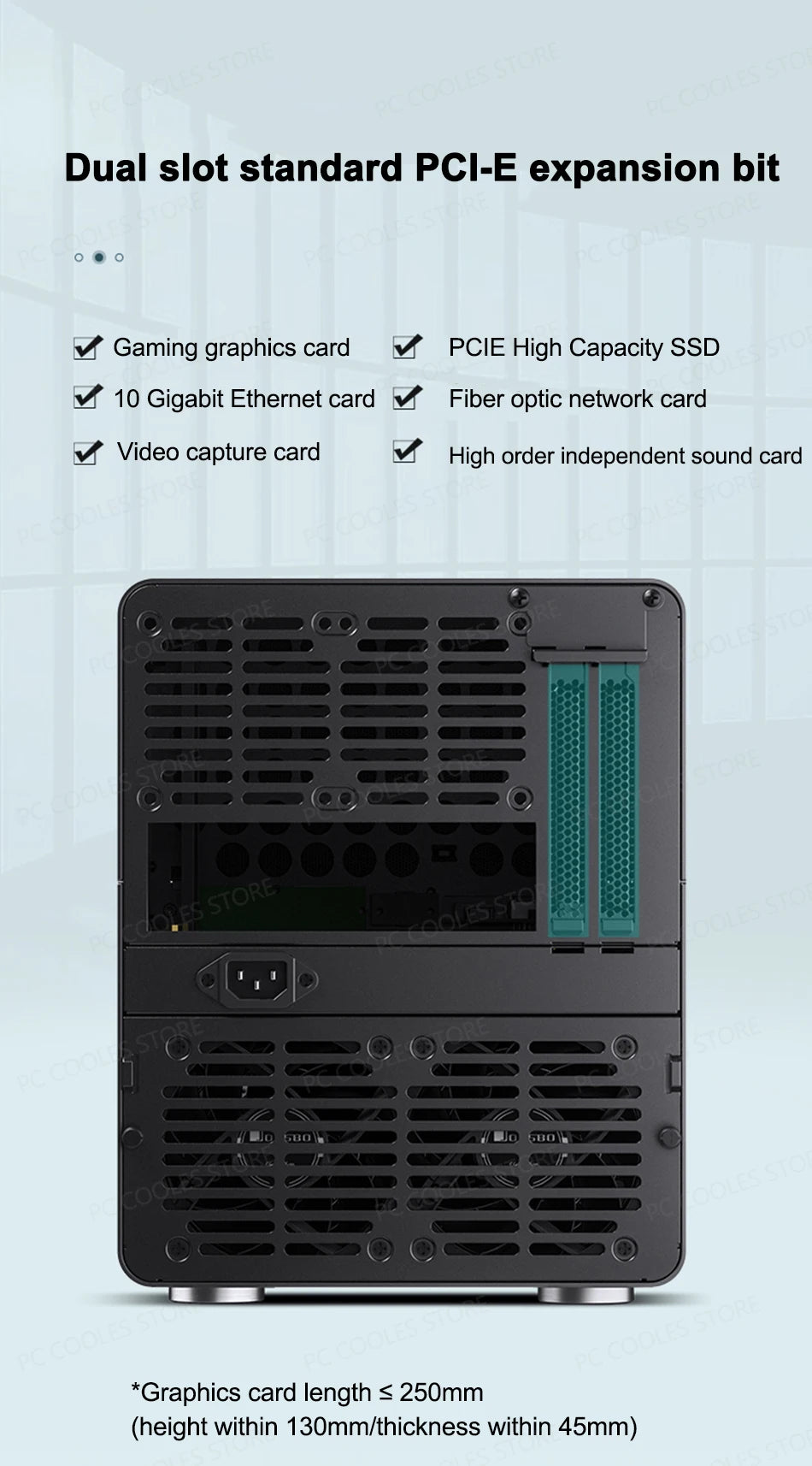 JONSBO N3 NAS Mini Case All-In-One Aluminum ITX Chassis 8 Hard Disk Location Support 130mm CPU Cooler 250mm Graphics Card.