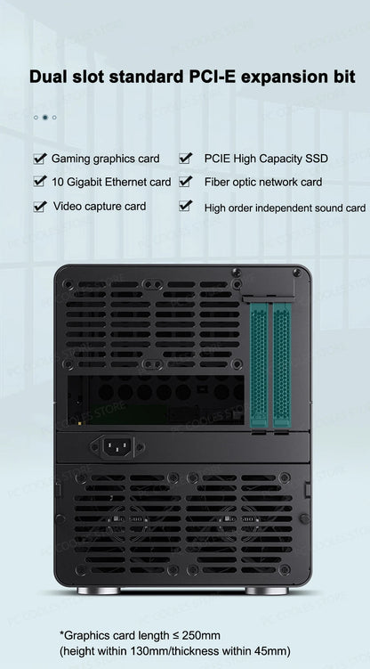 JONSBO N3 NAS Mini Case All-In-One Aluminum ITX Chassis 8 Hard Disk Location Support 130mm CPU Cooler 250mm Graphics Card.