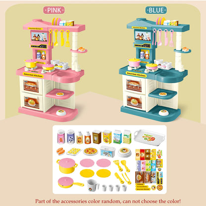 Kitchen Mini Play Cooking Set, Cutting Play Food Toys Pretend Play Pots Milk Bread Pans Early Educational for kids.