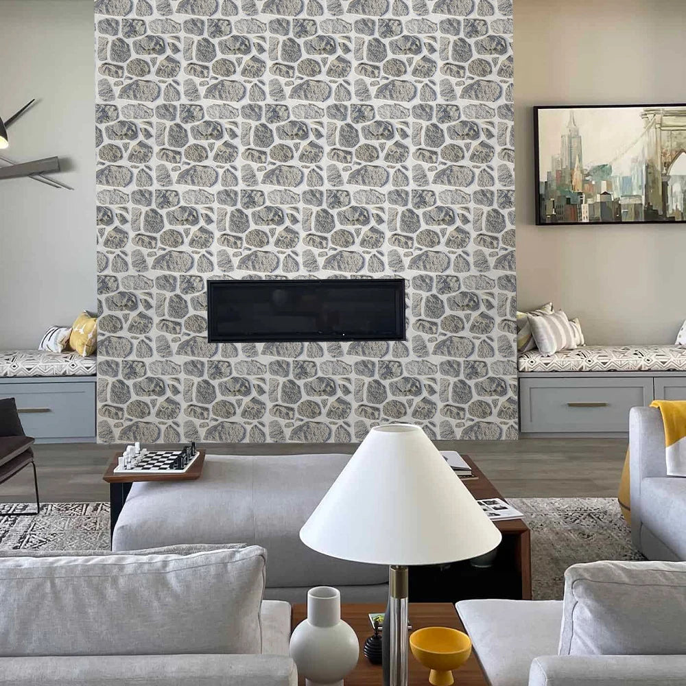 1/10pcs 3D Faux Stone Wall Panels Peel and Stick Wall Tiles Decorative 3D Wall Sticker Self-adhesive Wall Tile Sticker