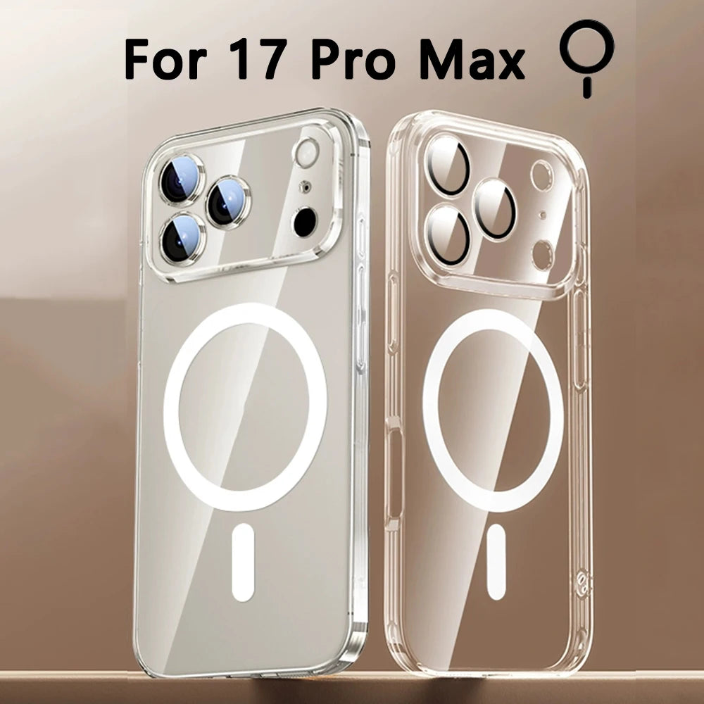 Magnet Fullback Protection Clear Case For Iphone 17 Pro Max 17 Air Apple Magsafe Cover Official Original Wireless Magnetic.