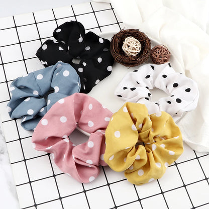 5Pcs/Lot Girl Pink Red Hair Band Accessories Fashion Large Hair Ties Solid Color Elastic Scrunchies For Women Ponytail Hairstyle