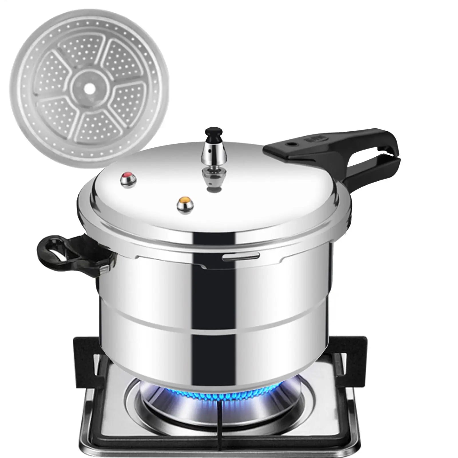 Pressure Cooker Pot 5L Grain Cooker With Steamer Insert Cooking Pot Aluminum Alloy Cookware For Poultry Meat Vegetable Seafood.