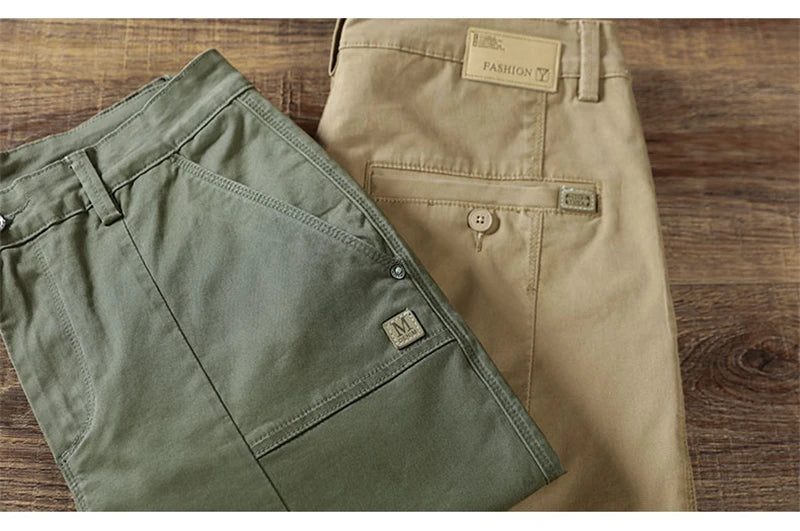 97% Cotton Men Casual Trousers Solid Color Slim Fit Men's Pants New Winter Autumn High Quality Classic Business Pant Male.