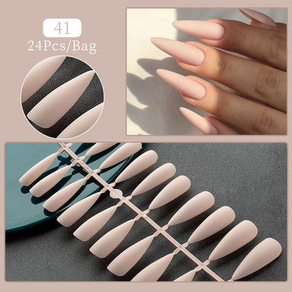 30Pcs Matte Nude Fake Nail Fashion Press on Quick Extension Wearable False Nails Simple Full Cover Nail Tips Manicure Nail Art