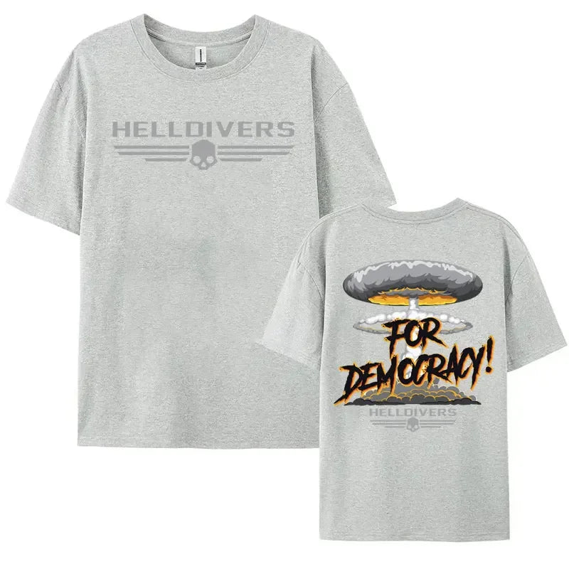 Hot Sale Helldivers for Democracy Graphic t shirt men Summer fashion Casual Short Sleeve Retro Trend Cool streetwear T-Shirts.