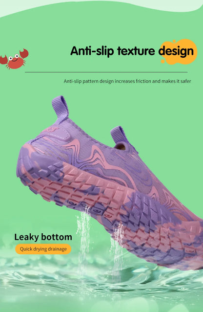 Kids Students Barefoot Quick-Drying Beach Swimming Aqua Shoes Boys Girls Fitness Running Shoes Summer Parent-child Water Shoes.