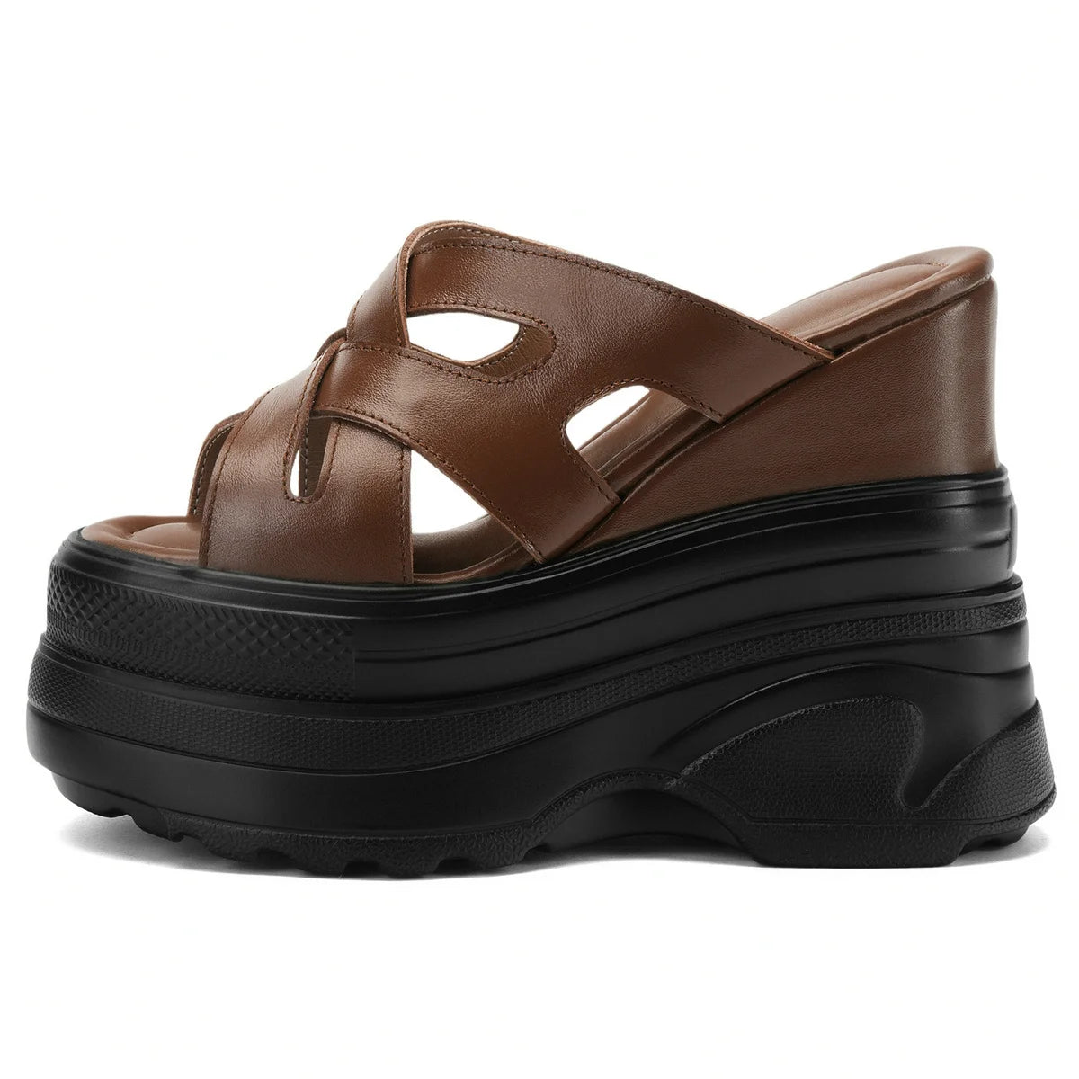 Plus Size 46 47 Gladiator Sandals Women Size 45 Genuine Leather Wedges High Heel Mules Summer Platform Pumps Big Size 44 Shoes.