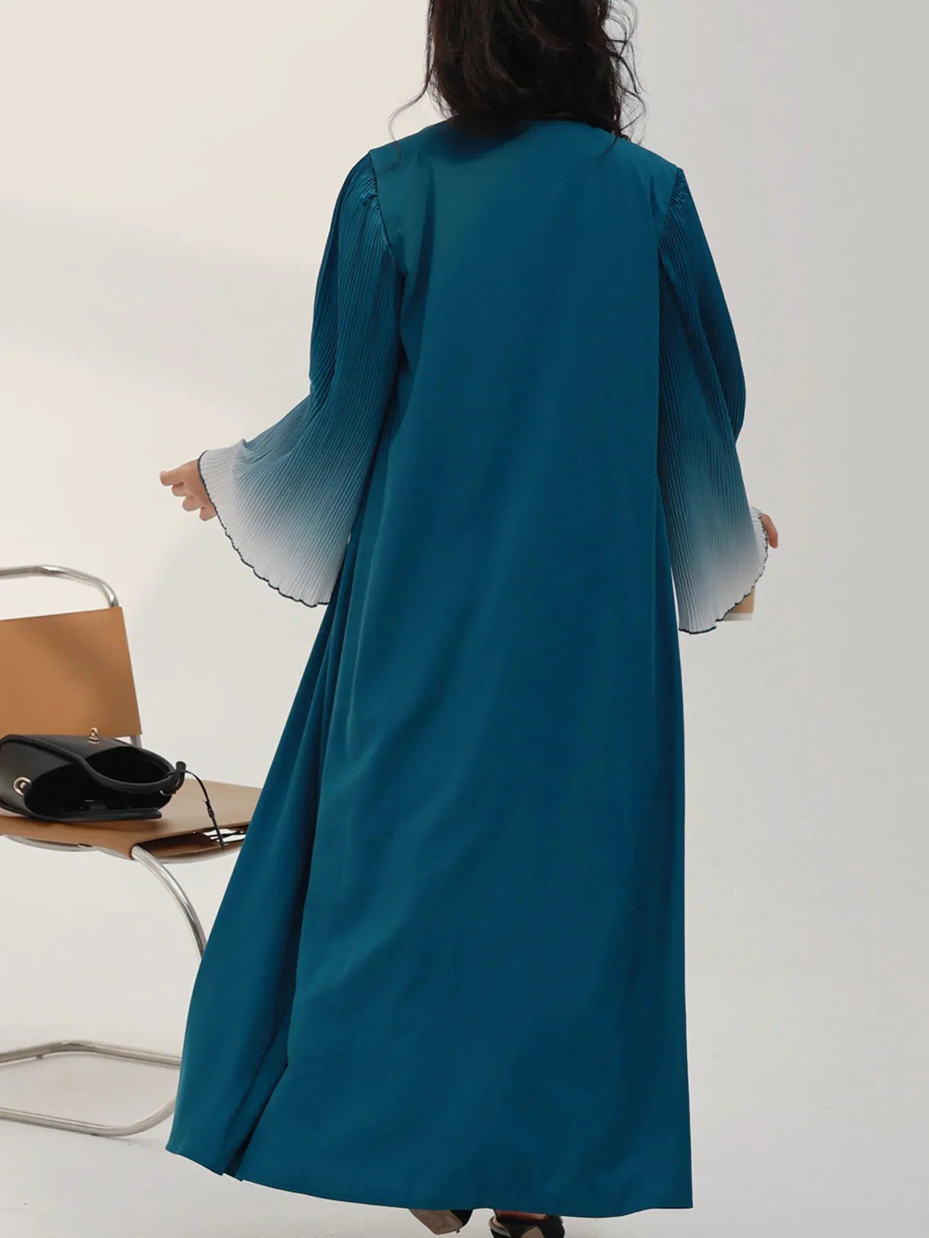 Elegante Abaya, muslimische Flare-Ärmel, lässig, arabischer Naher Osten, vorne offen, Abayas, Türkei, Kaftane, Damen, Jilbabs, islamische Maxikleider.