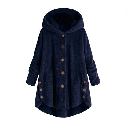 Herbst Wintermantel Frauen warme Teddybär Mantel Woll jacke weibliche Plüsch mantel Kapuzen jacke neue Damen mäntel einfarbige Jacke