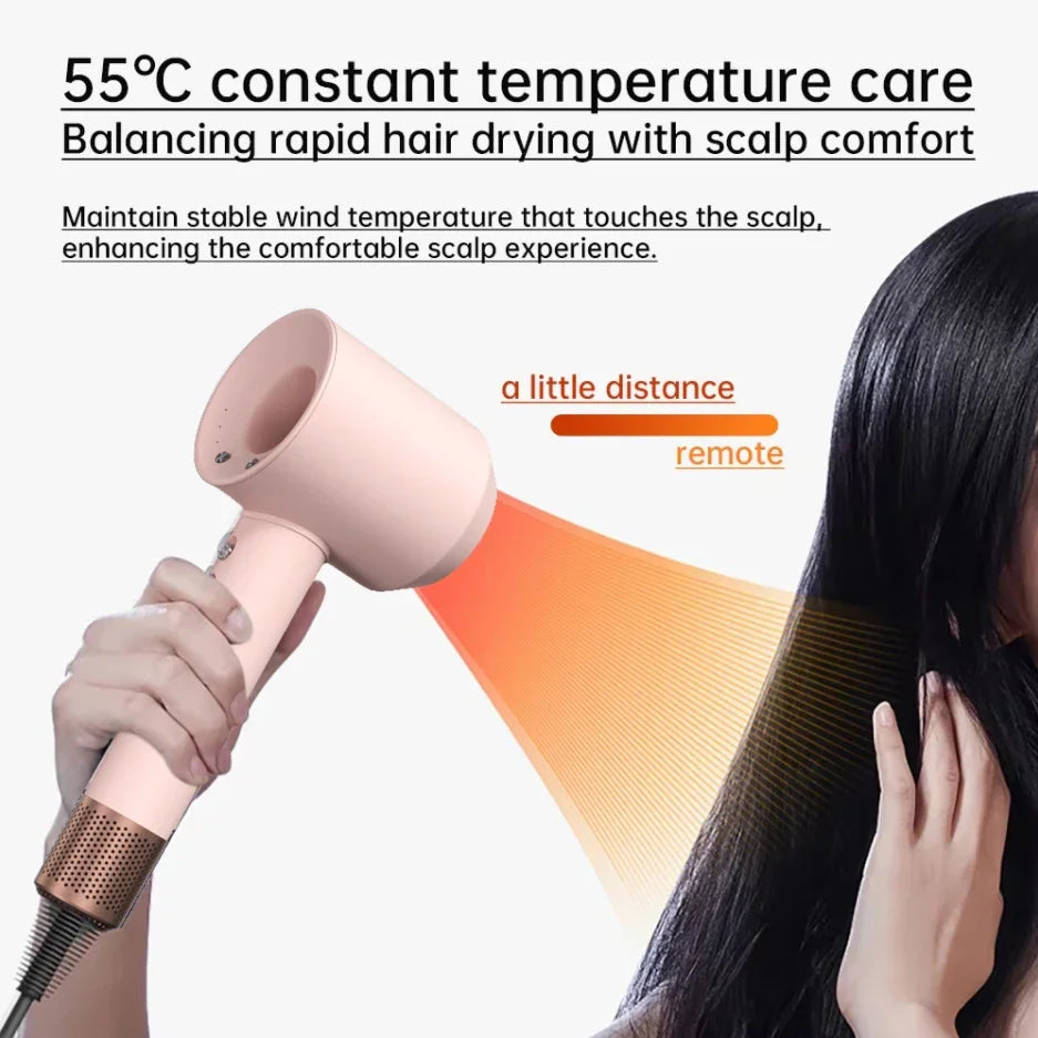 Bladeless high-speed hair dryer, negative ions, high power, silent and quick drying Dryer Portable Suitable for home and travel