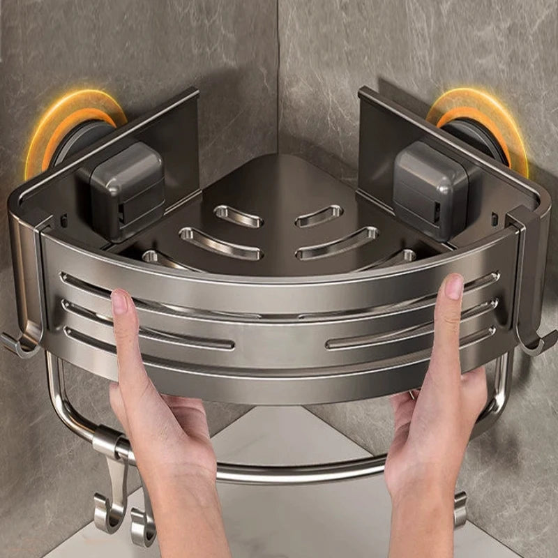 Kein Bohren Saugnapf Badezimmer-Saugregal Perforationsfreie Toilette Wandmontierter Duschgel-Dreieckskorb Badezimmerregal