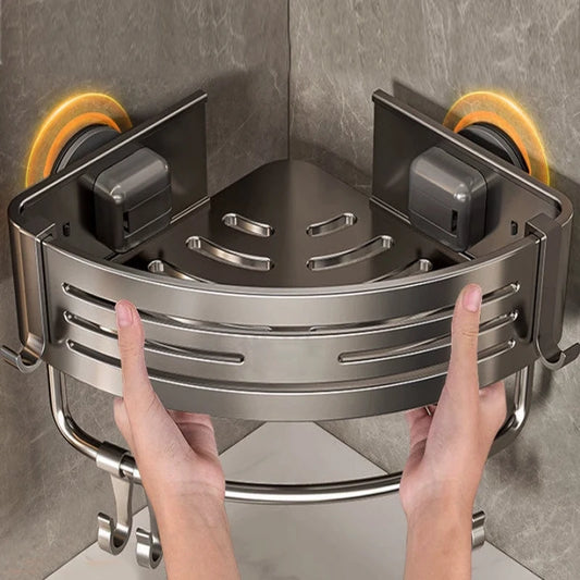 Kein Bohren Saugnapf Badezimmer-Saugregal Perforationsfreie Toilette Wandmontierter Duschgel-Dreieckskorb Badezimmerregal