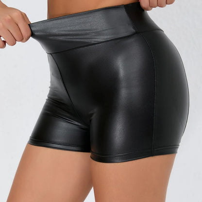 Leather Shorts Women High Waist Bodycon Push Up Black Short Joggers Sports Fitness Womens Sexy Slim Shorts Spodenki Damskie.
