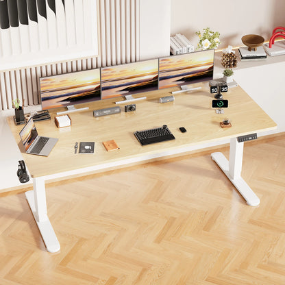 Devoko Elektrisch Höhenverstellbarer Schreibtisch 180x80 cm, 3 Memory-Handsteuerung mit USB,