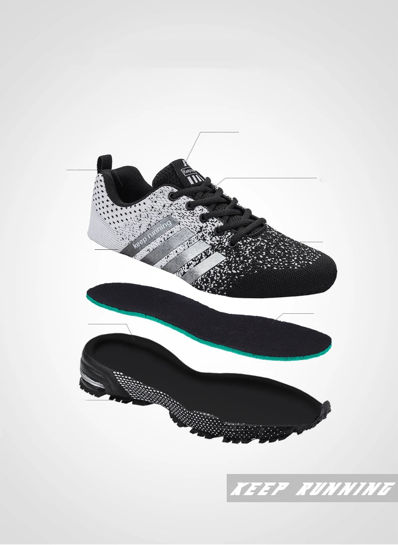 Men Running Shoes Fashion Couple Sneakers Breathable Casual Sport Shoes Outdoor Walking Jogging Tennis Shoes Athletics Plus Size