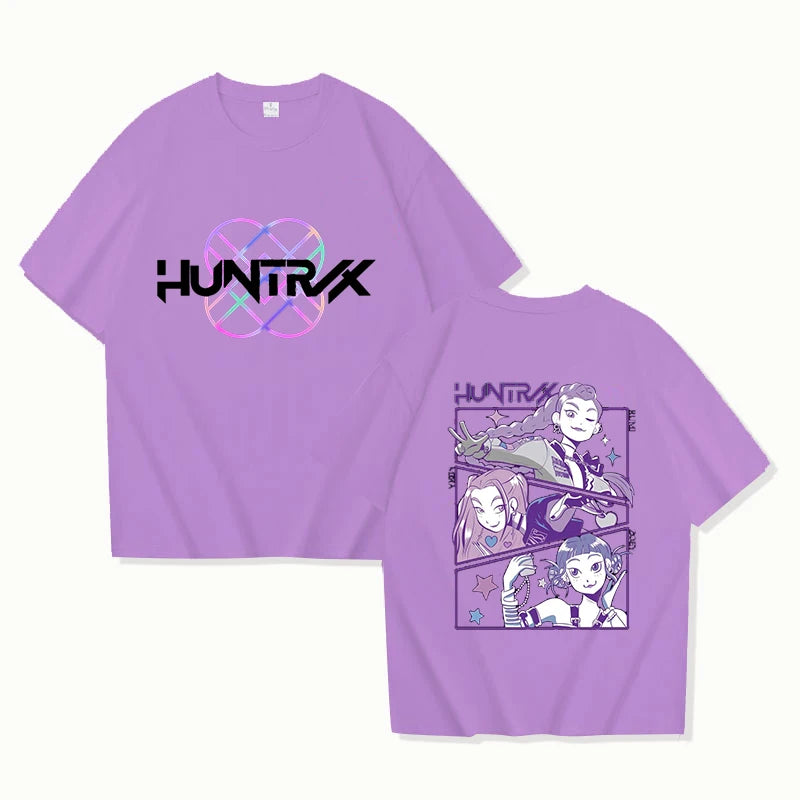 HOT Kpop Huntrix T-Shirt Men Women Fashion Harajuku T Shirt Summer Cool Short Sleeve Hip Hop Top Tee.