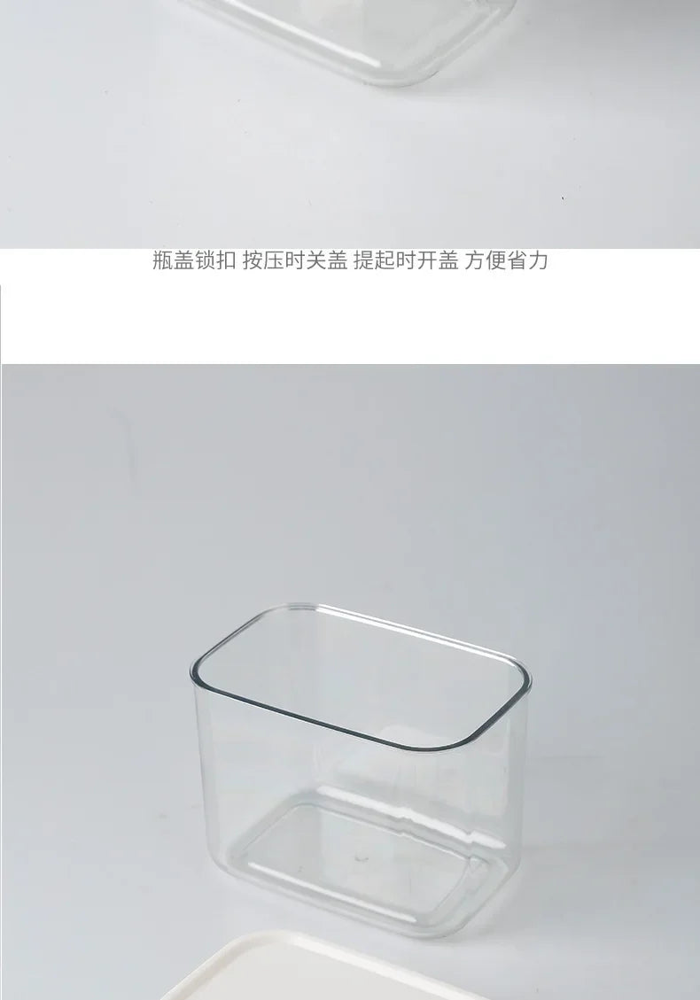 Clear Food Grade Plastic Storage Jar Airtight Seal for Kitchen Snacks Cereals Beans Kitchen Storage Organizer Kitchen Storage.