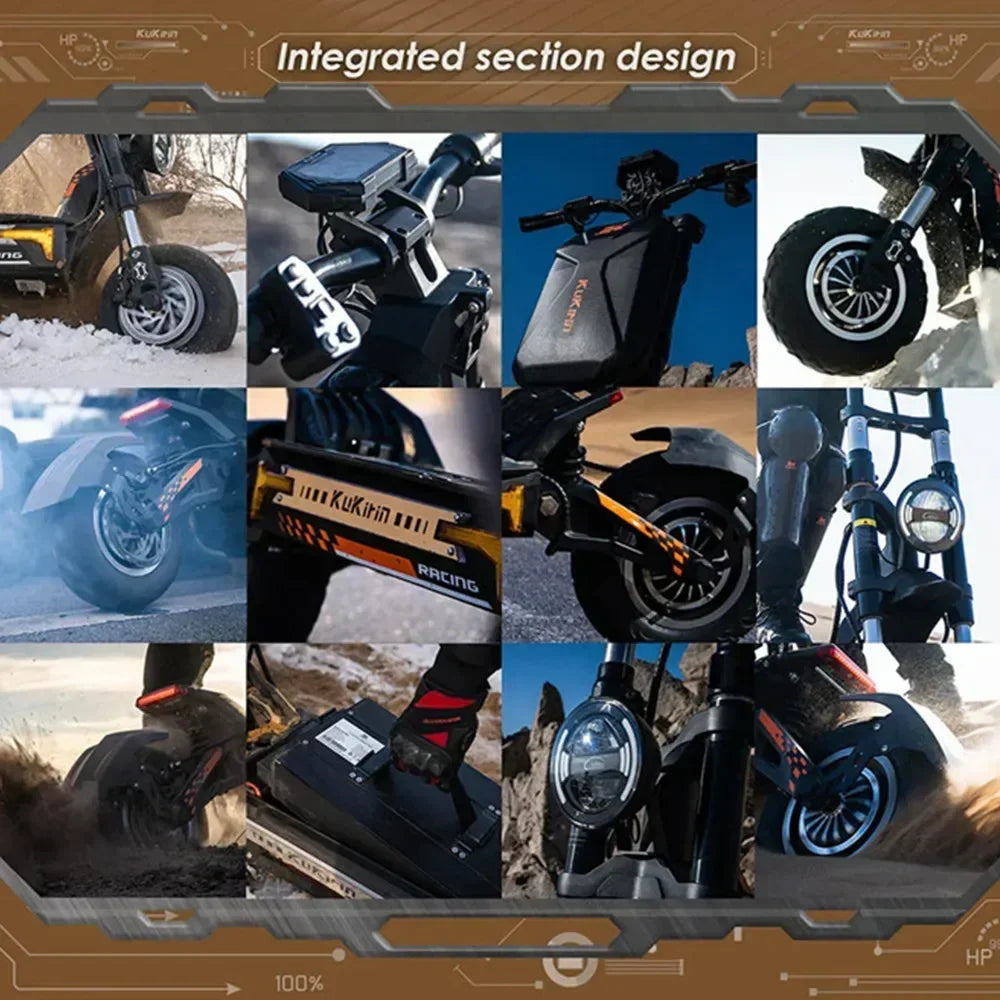 Original KuKirin G4 Max Off-Road Electric Scooter 2*1600W Motor 60V 35.2Ah 95km Max Range 86km/h Speed foldable Kick EScooter.