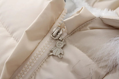 AYNIGIELL 2024 Winter Neugeborenen Verdickung Overall Integrierte Wolle Mit Kapuze Unten Strampler Baby Jungen und Mädchen Warme Schneefeste Overalls.