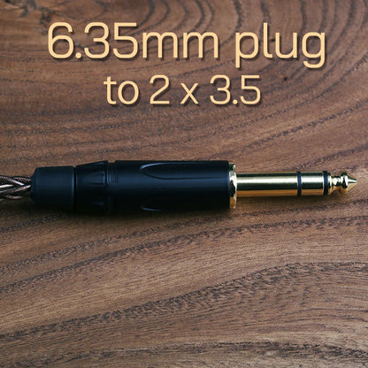 OPENHEART Kingwood 8 Core Litz OCC Headphone Cable 1 to 2 jack dual 3.5/2.5/4.4mm/XLR Pure copper Balanced Replacement Cable