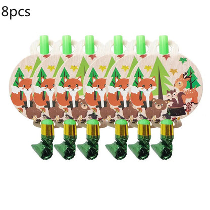 Woodland Tier Dschungel Wald DIY Party Dekoration Teller Tasse Tischdecke Geburtstag Party Baby Dusche Kinder Geburtstag Party Supplies