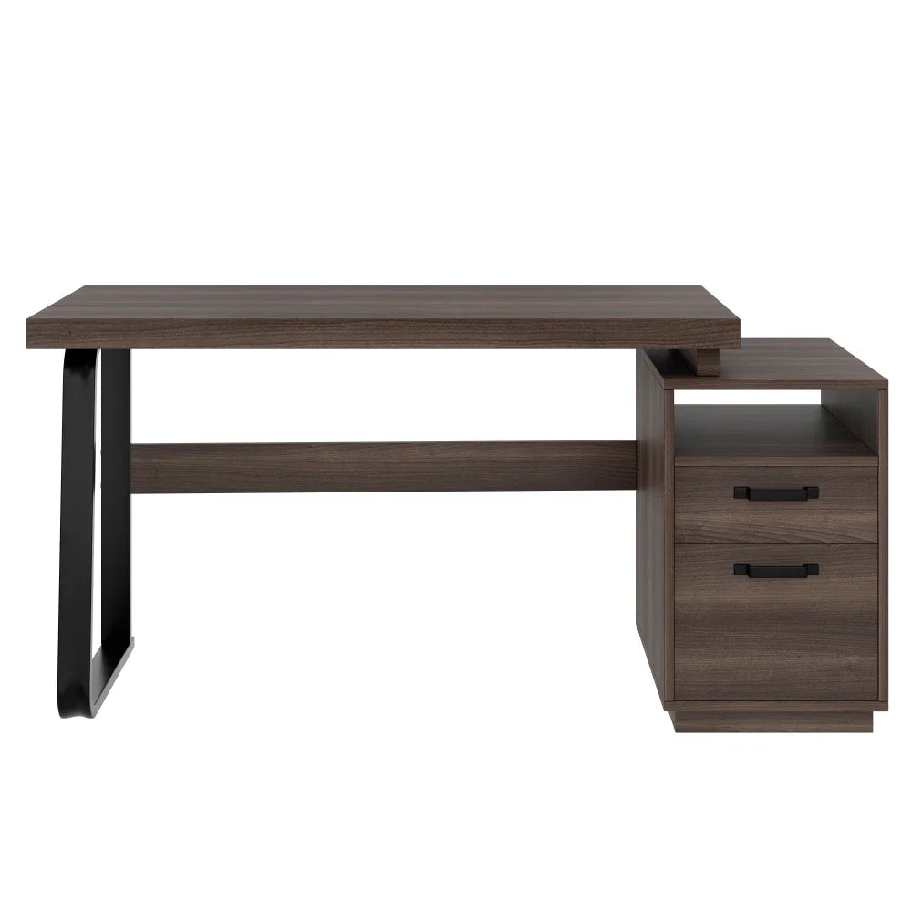 Moderner Schreibtisch im minimalistischen Stil, MDF-Desktop mit hochwertigem Stahlrohr, super langlebig, Aufbewahrungsdesign, geräuschlose Schublade