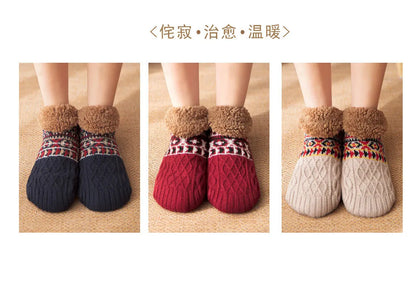 Super Warm Winter Non-slip Floor Socks Women Men Snow Socks Sleep Carpet Socks Slippers Socks Women Velvet Boot Unsiex Home Wear.