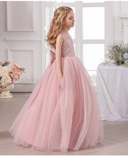 Brautjungfer Hochzeitskleid Blumenmädchen Prinzessin Kleid Elegante Mädchen Partykleider Klavier Performance Kleid Kinder Ballkleid.