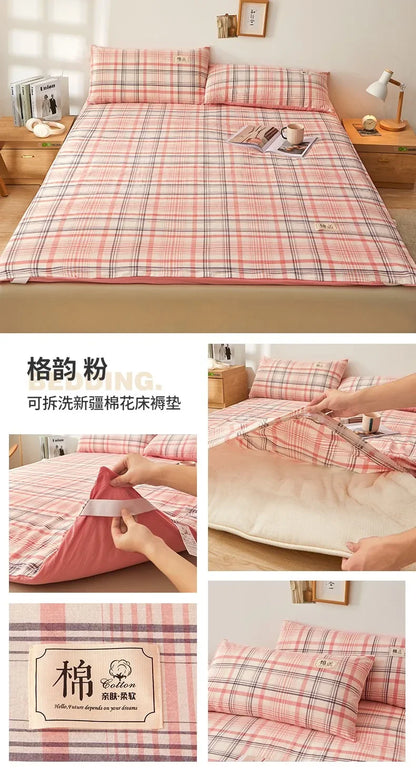 2024 removable and washable Xinjiang cotton mattress mattress fish scale net thickened winter quilt student dormitory mattress