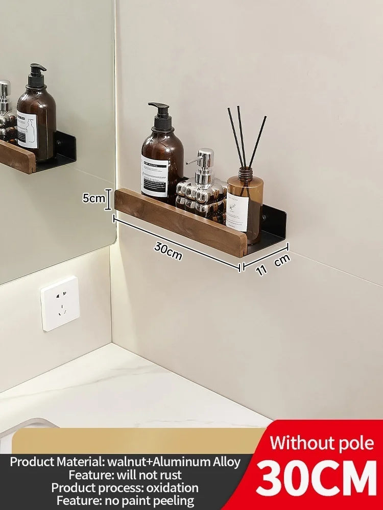 Holz Aluminium Material Badezimmer Regal Organizer Eckregal Shampoo Lagerregal Dusche Wandregal Badezimmer Organizer