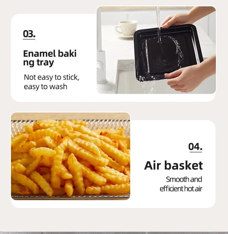 Smart air fryer oven 26L 13L Large Capacity Electric Air Fryers Visible Window Household Kitchen Deep Fryer without Oil EU 220V.