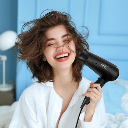 Aigostar Ionic Hair Dryer, Travel Hair Dryer with Foldable Handle, 2 Speeds and 3 Temperature Settings, 2400 W