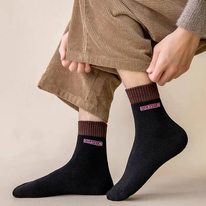 10Pairs/Men's Cotton Socks Winter Autumn Thickened Warm Mid-tube Socks Cotton Loop To Keep Warm Antibacterial Socks for MenWomen.