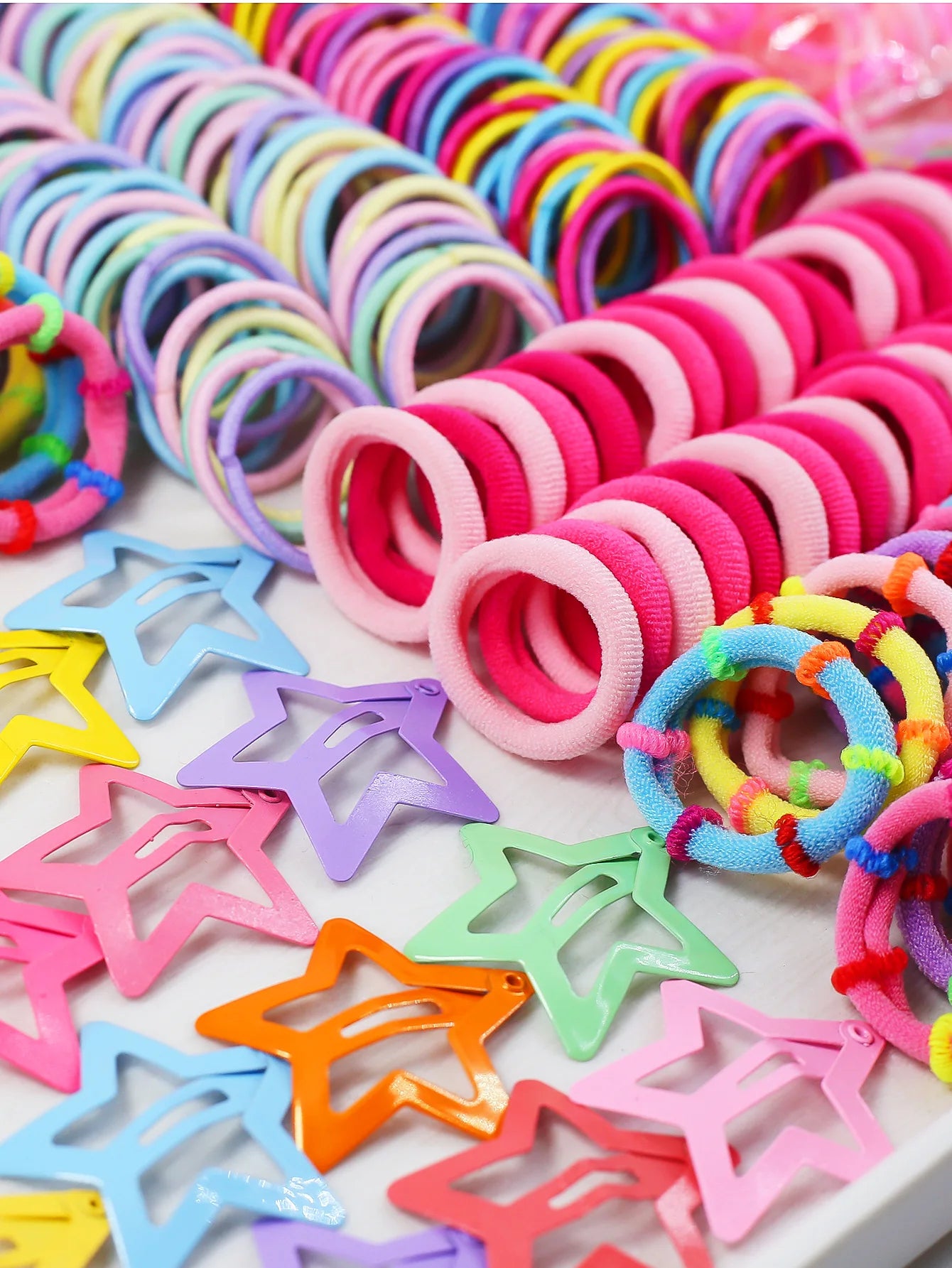 780-1800Pcs Colorful Hair Bands Set Nylon Ealstic Hair Ties Ponytail Hold Scrunchie Rubber Band Kid Baby Girls Hair Accessories.