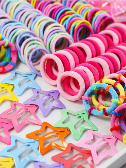 780-1800Pcs Colorful Hair Bands Set Nylon Ealstic Hair Ties Ponytail Hold Scrunchie Rubber Band Kid Baby Girls Hair Accessories.